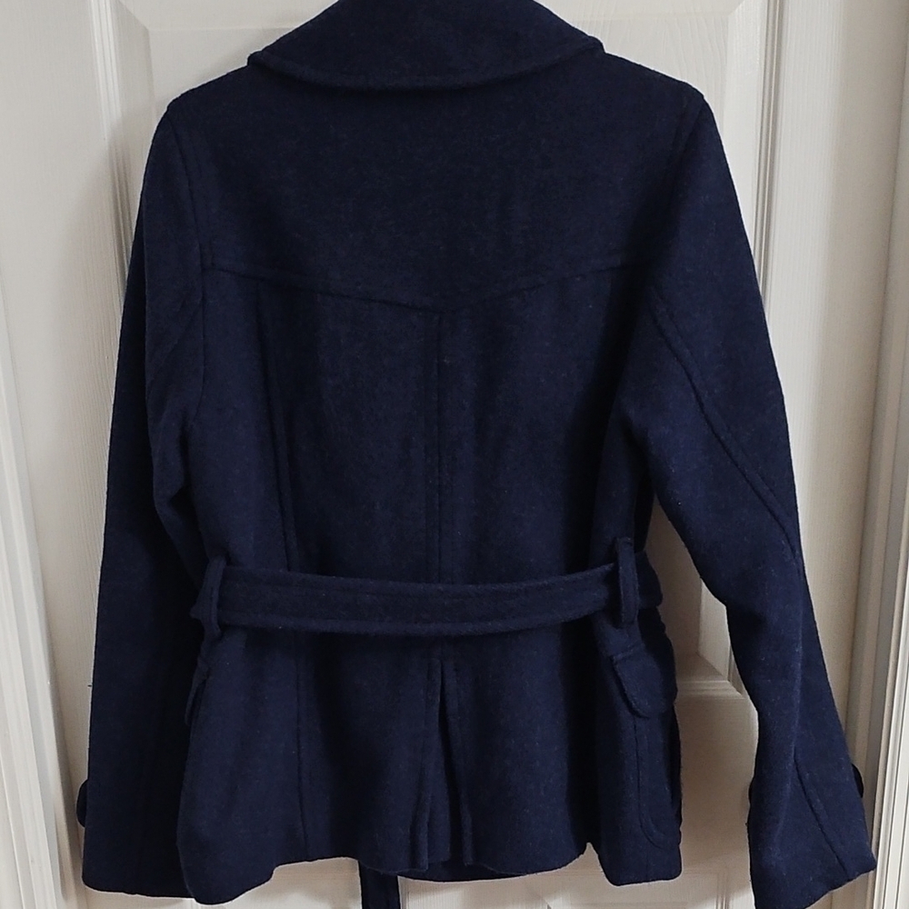 Vintage American Eagle Outfitters Women's Dark Blue Peacoat - Picture 3 of 11